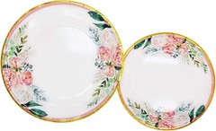 Bohemian Floral Disposable Tableware Set – Perfect for Weddings & Showers