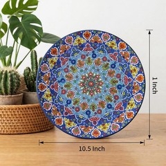 glowworm Dinner Plates, 10.5 Inch Ceramic Plates Set of 6, Bohemian 10.5″