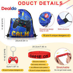 140 Pcs Gaming Party Favors Video Game Birthday Decorations Supplies Drawstring