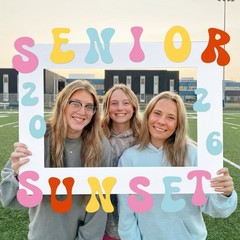 Senior Sunset 2026 Graduation Photo Props Booth Frame Large Sunset Pink and B…