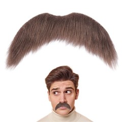 Fake Mustache for Men Classic Halloween Self Adhesive Fake Beard Stick On Fake