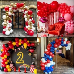 Red Balloons 129pcs Different Sizes 18 12 10 5 Inch for Garland Arch Kit, Lat…