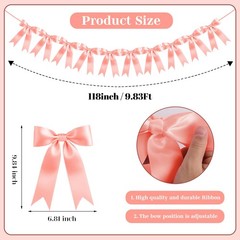 Rose Gold Bow Garland Bow Banner Bow Party Decorations Pre-Strung Large Coque…