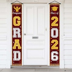 Maroon and Gold Graduation Decorations Class 72×11.8 inches,