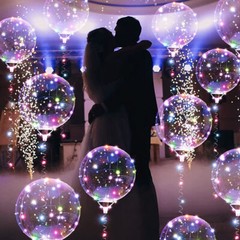 10PACK LED Light Up BoBo Balloons Christmas Party Birthday Clear Bubble Balloon