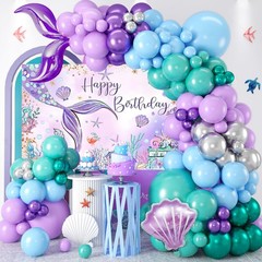 Mermaid Birthday Party Decorations – 105pcs Purple Mermaid Birthday Decoratio…