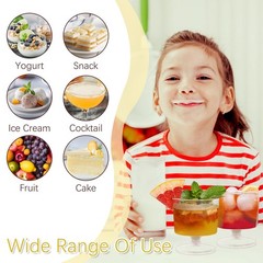 2 oz Mini Dessert Cups, 80 Pack Clear Plastic Wine Glasses, Disposable Desser…