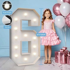 Teebloom 4FT Marquee Light Up Number 6 Large DIY Foam Board Kit Party Decor NEW