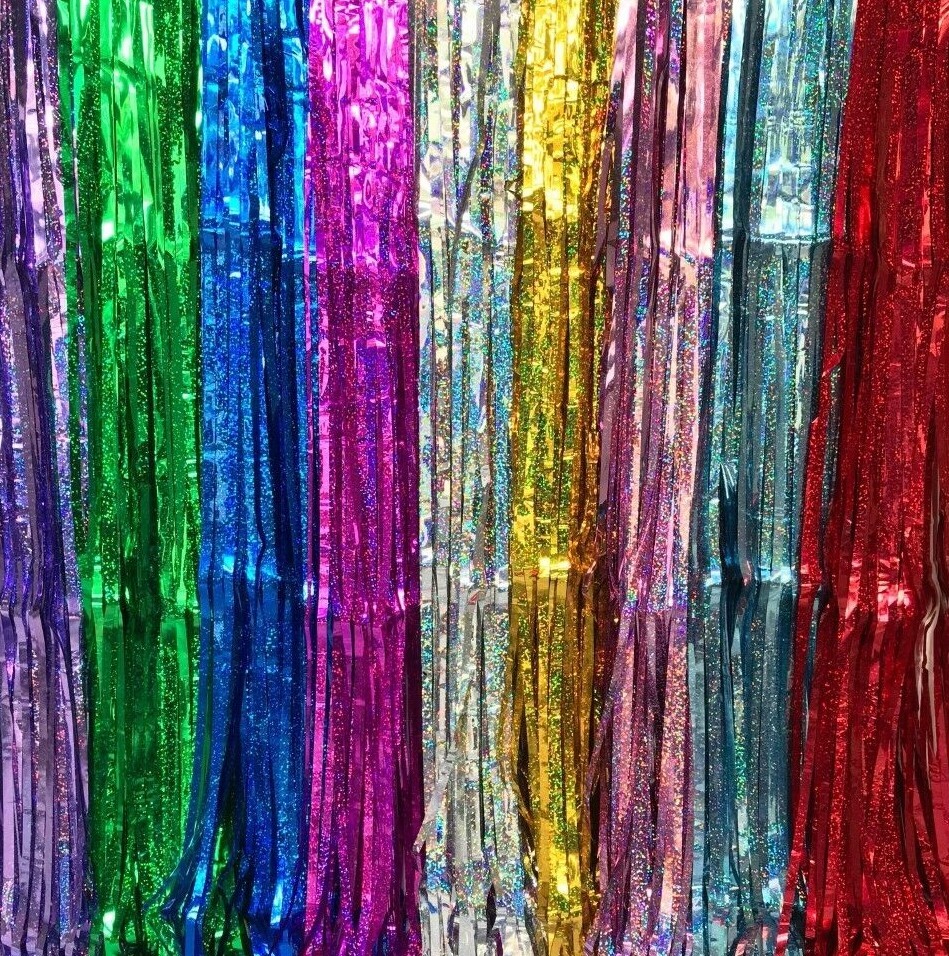 Tinsel Curtain Christmas Foil Fringe Shiny Door Birthday Wedding Party 2M