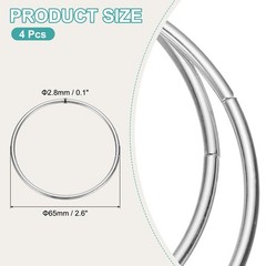 4Pcs Metal Hoops for Crafts 2.6 Inch Dream Catcher Rings Silver,
