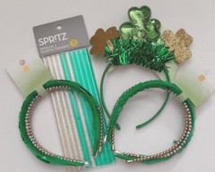 St Patricks Day Irish Shamrock Headbands & Drink Straws Party Lot