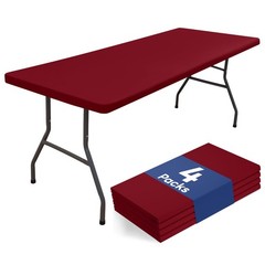 homing 4 Packs 8 Foot Rectangle Easter Table Cloth, Waterproof Polyester Elastic