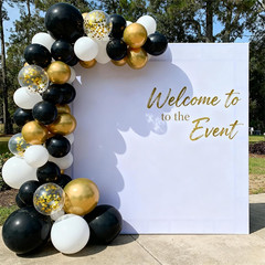 Black White Gold Confetti Balloons Garland Kit, 66Pcs 12 Inch Latex Party Balloo