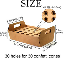 Wedding Confetti Cone Stand Box, 30 Pack, Blank Kraft, 1