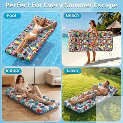 2 Pack Pool Floats Adult, Oversized Inflatable Pool Float Loungers for Adults
