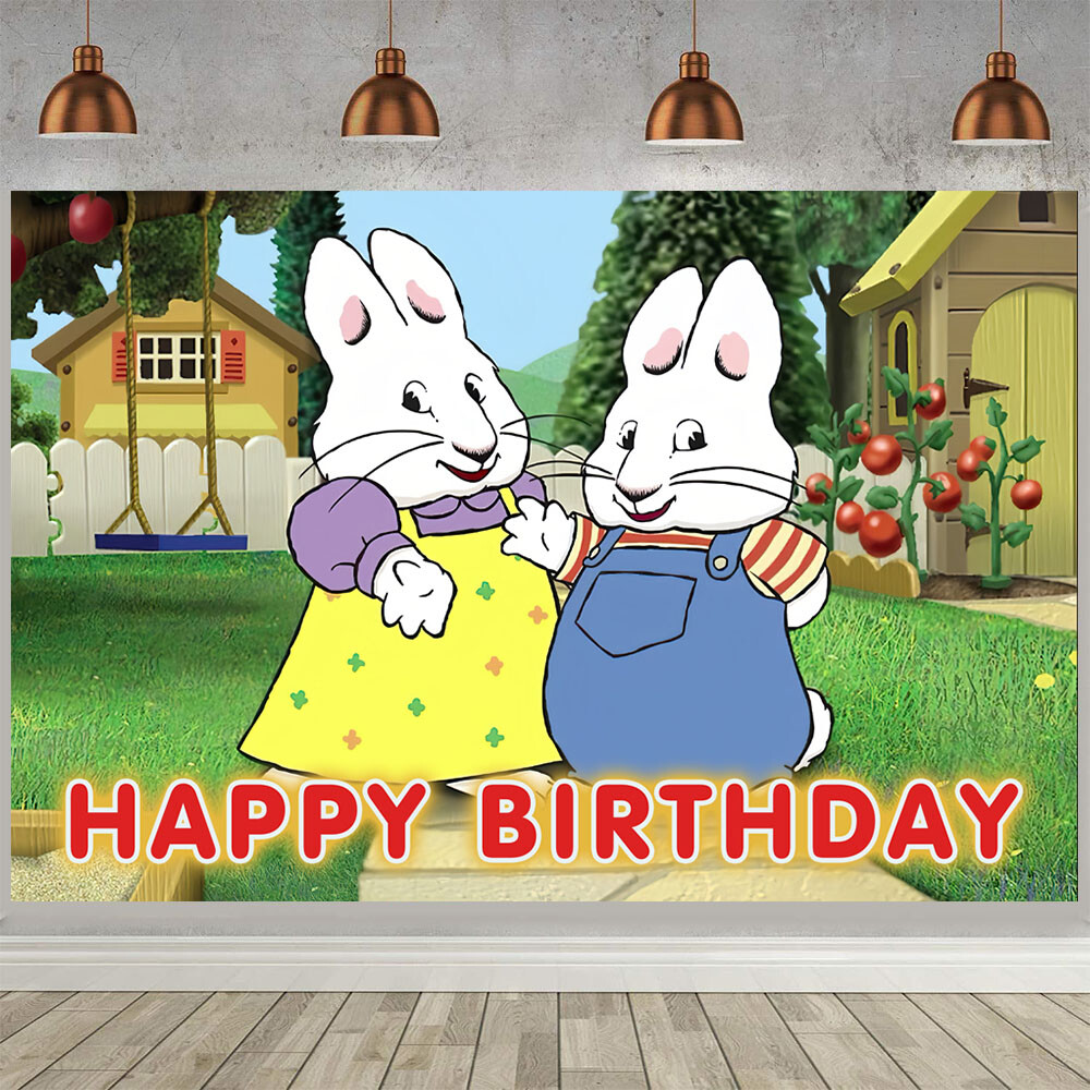 Max and Ruby Birthday Party Supplies Backdrop Banner Vinyl 5x3ft Birthday Gift