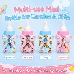 Delightful 24 Baby Bottle Candy Boxes & Handmade Floral Roses for Celebrations