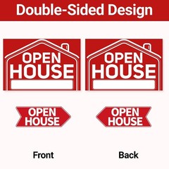 Extra Large Real Estate Open House Signs 2x 24″ Foldable & 4x 17″ Arrow