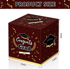 Graduation Decorations 2026 Maroon Graduation Card Box Graduation Party Decorati