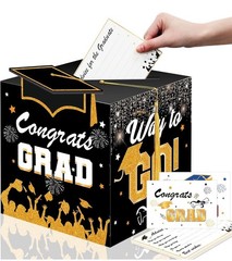 8” Graduation Card Box Graduation Decorations – Congrats Grad Foldable C…