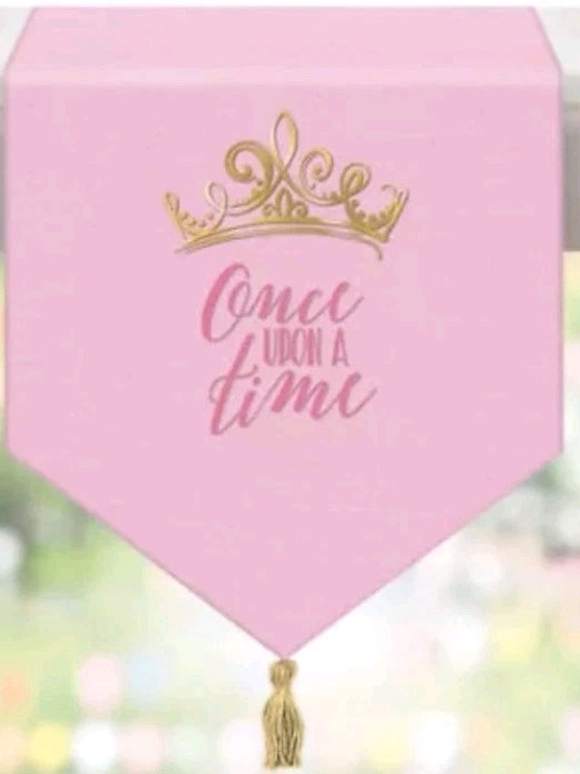 DISNEY PRINCESS Once Upon a Time FABRIC TABLE RUNNER 13”x72” Party Supplies