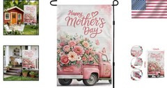 Elegant Double-Sided Mother’s Day Garden Flag – Vintage Floral Design