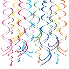 HonuGoGo 48‑Piece Multi-Color Paper Swirl Decorations – Hanging Party Swirls …