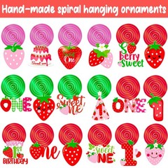 20 PCS Berry First Birthday Hanging Swirls Strawberry Sweet One Streamer