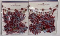 Centennial July 4th Decorations, Set Of 2 Crepe Tissue Paper Pom Pom & Stars NEW
