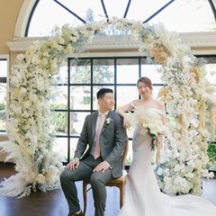 Round Backdrop Stand 8FT Gold Wedding Arch Metal Circle Balloon Arch Stand for