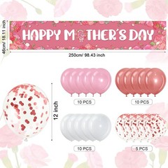 Oudain 36 Pcs Happy Mother’s Day Banner Decoration Set Large As Pictures Show