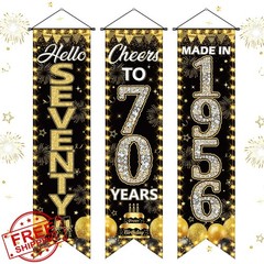 3 Pieces 70th Birthday Party Banners 70th Birthday Decorations for Men Women …