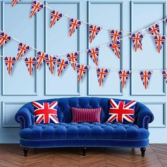 2X 🇬🇧 Remembrance Day 10M Union Jack UK Triangle 20 XL Flag Bunting 🇬🇧
