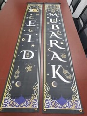 Eid Mubarak Porch Banner Moon Mosque Islamic Holiday Party Front Door Sign