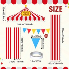Fanfanwin 5 Pcs Carnival Entryway Party Decorations Set Circus Tent