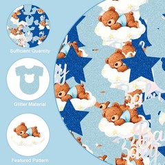 Bear Baby Shower Decorations 200 Pcs Baby Shower Confetti Blue Birthday Set