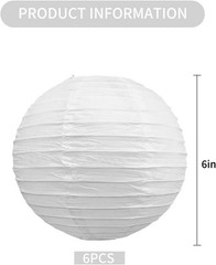 BEISHIDA 6-Inch White Paper Lanterns Decorative 6 Inch, Whtie