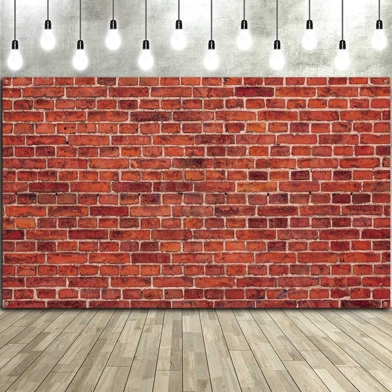 Red Brick Wall Backdrop Banner Photo Booth Decoration Party Supplies 185x110cm