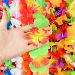10Pcs Hawaiian Flower Necklaces Tropical Luau Party Wedding Garland