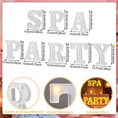 8 Pcs Spa Party Decorations Lights up Sign 6.42 Inch Spa Theme LED Neon
