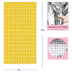 SQUARE FOIL CURTAIN Sequins Backdrop Fringe Tinsel Shimmer Door Wedding Birthday