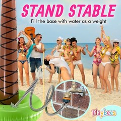 Giant Inflatable Palm Trees 6ft – 4 Pack – Tropical Beach Party Decor, Luau Pool