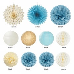 Light-Dusty Blue Beige-Champagne Women Birthday-Decorations – 21pcs Boho Neut…