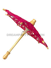 FUCHSIA Battenburg Lace Parasol 8″ inch Diameter Small Table Decor
