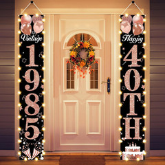 40th Birthday Lighted Banner – Rose Gold & Black Vintage Party Decor 1985
