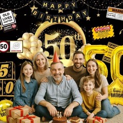 Complete 50th Birthday Decorations Set: Elegant Black Gold Theme Supplies