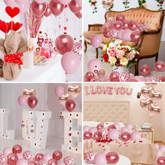 Valentine’S Day Balloons Kit with Rose Gold Pink Heart, I Love You Balloon