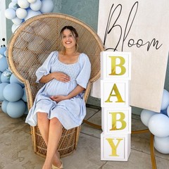 Baby Shower Decorations Baby Balloon Boxes Blocks with 30 Letters for DIY Boy…