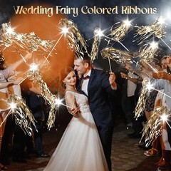 ​Drixbor 100 PCS Light Up Wedding Wands – LED Tinsel Streamers for Wedding Send