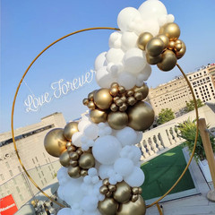 White and Gold Confetti Latex Balloons, 50 Pack 12 Inch Gold and White Party Bal